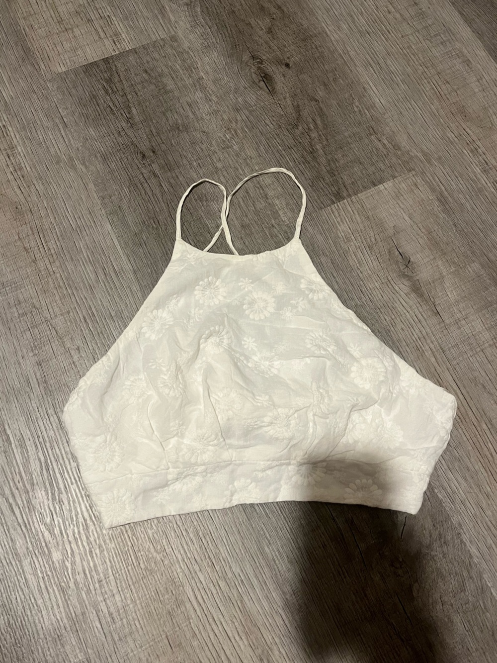Altar'd State White Floral Lace Crop Top